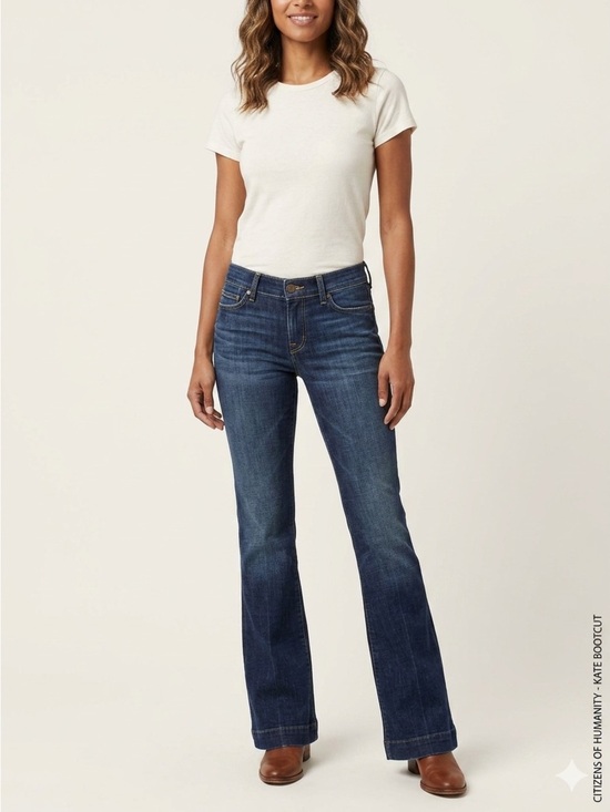 Citizens Of Humanity Denim - Citizens of Humanity Women’s 29 Kate Low Waist Full Leg Stretch flare jeans dark